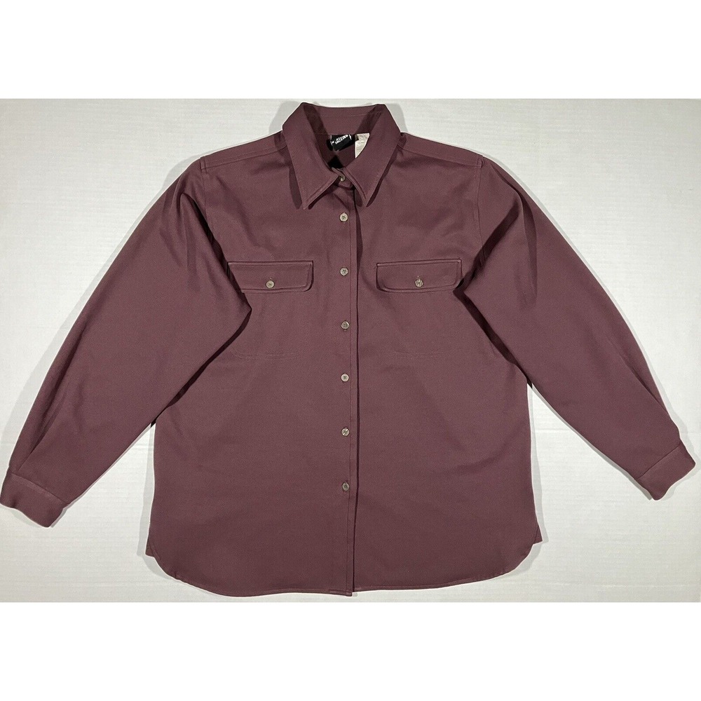 The North Face Shirt Burgundy Long Sleeve Button Pockets Womans Size XL